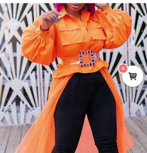 Orange shirt with tulle